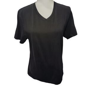L.O.G.G. by H&M Womens Tee Shirt Original V-Neck Short Sleeves Black Medium